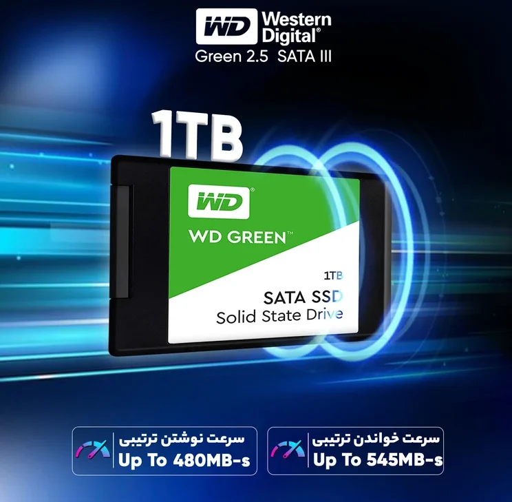 اس اس دی اینترنال وسترن دیجیتال WD Green ظرفیت 1 ترابایت