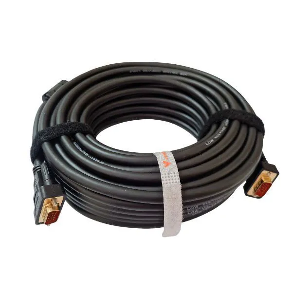 کابل VGA واصل (Vasel) طول ۲۰ متر - شیلددار با نویزگیر دوبل فریت