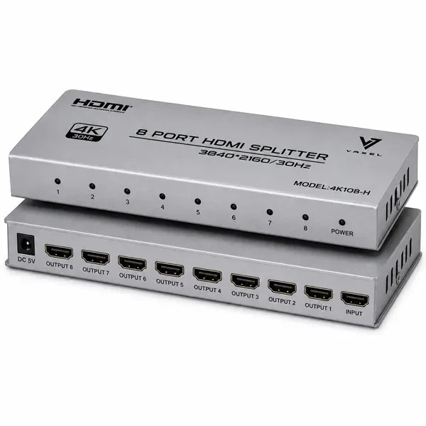 اسپلیتر ۱ به ۸ HDMI واصل (VASEL) مدل VSL-4K-108H | پشتیبانی از 4K