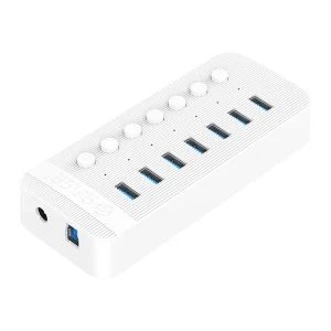 هاب ۷ پورت USB 3.0 آداپتوردار اوریکو مدل CT2U3-7AB | کلید مجزا