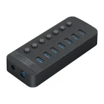 هاب ۷ پورت USB 3.0 آداپتوردار اوریکو مدل CT2U3-7AB | کلید مجزا - تصویر 2