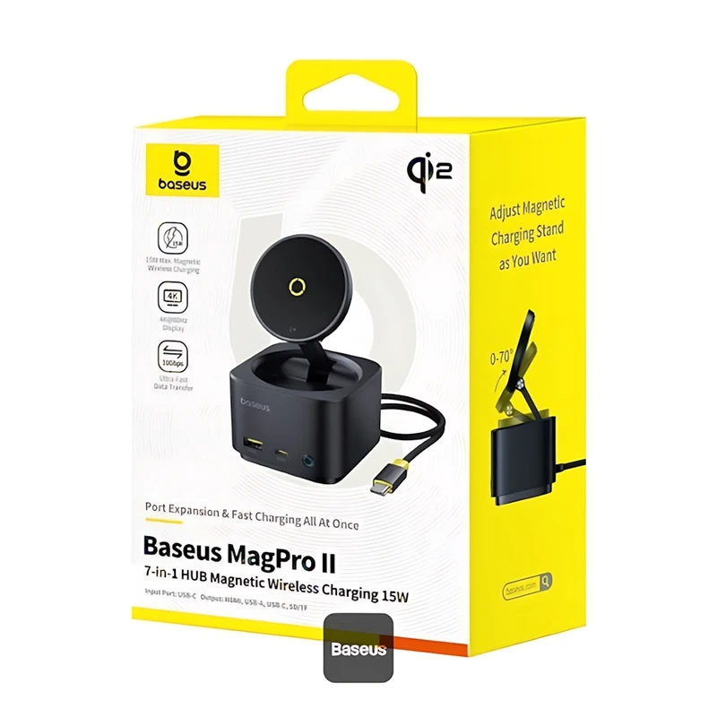 هاب 7 پورت USB-C و شارژر بی سیم بیسوس مدل BS-OH122 - تصویر 2