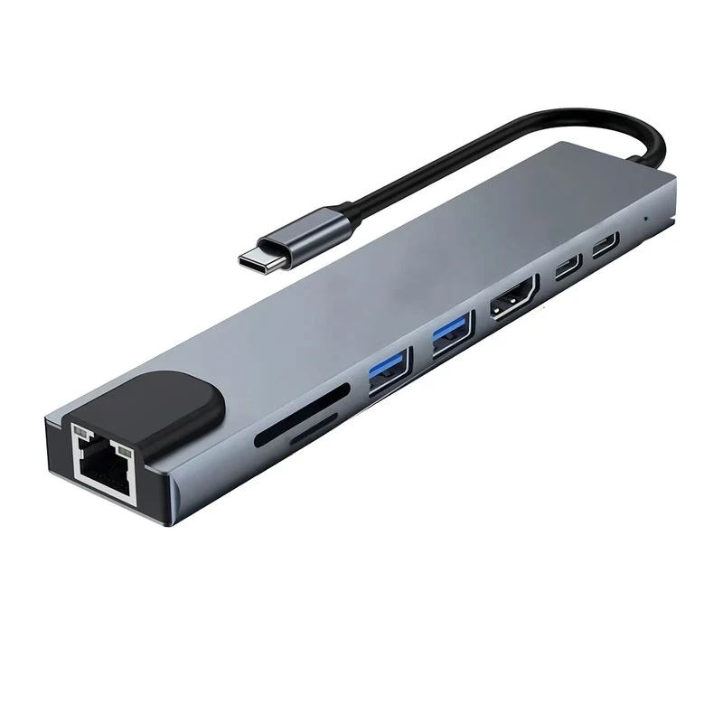 هاب ۸ پورت USB-C مجنتیک مدل CHD8 با خروجی 4K و PD 87W