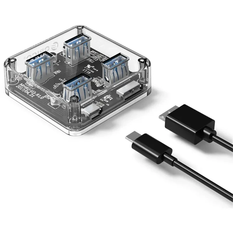 هاب ۴ پورت USB 3.0 اوریکو مدل MH4UC-U3 | بدنه شفاف کریستالی - تصویر 4