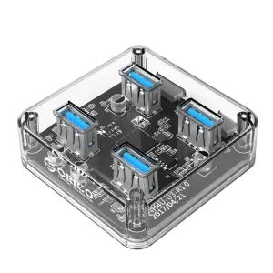هاب ۴ پورت USB 3.0 اوریکو مدل MH4UC-U3 | بدنه شفاف کریستالی