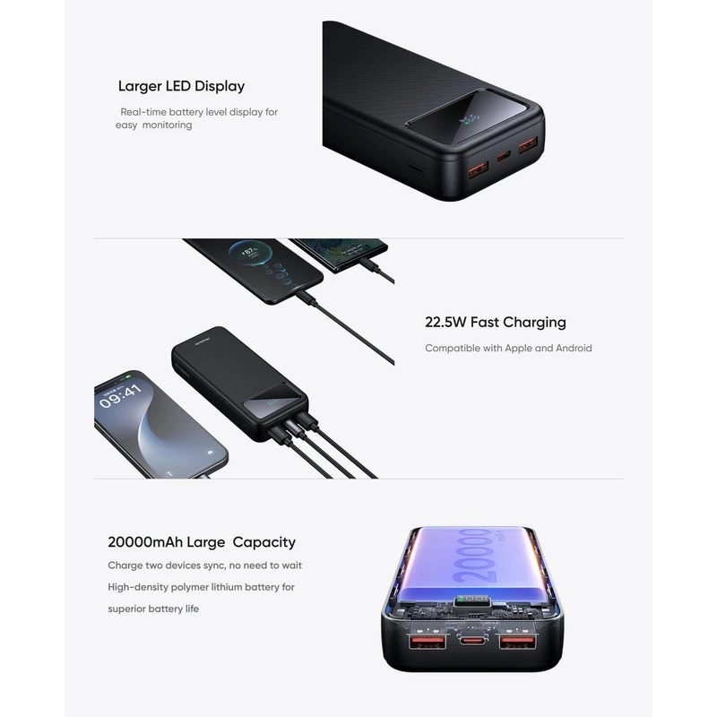 پاوربانک مک دودو مدل MC-423 توان 22.5W ظرفیت 20000mAh - تصویر 4